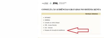 Imagem: Consulta às audiências gravadas é no Sistema Kenta