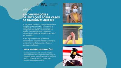 Imagem: Setor de Saúde da JFAL orienta servidores e visitantes sobre casos de síndromes gripais