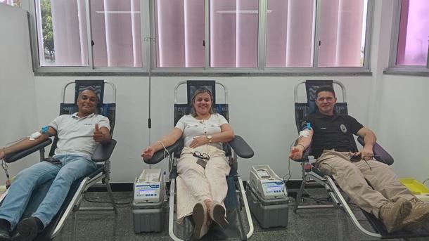 Imagem: Servidores atenderam o convite e aderiram à campanha de solidariedade e doação de sangue